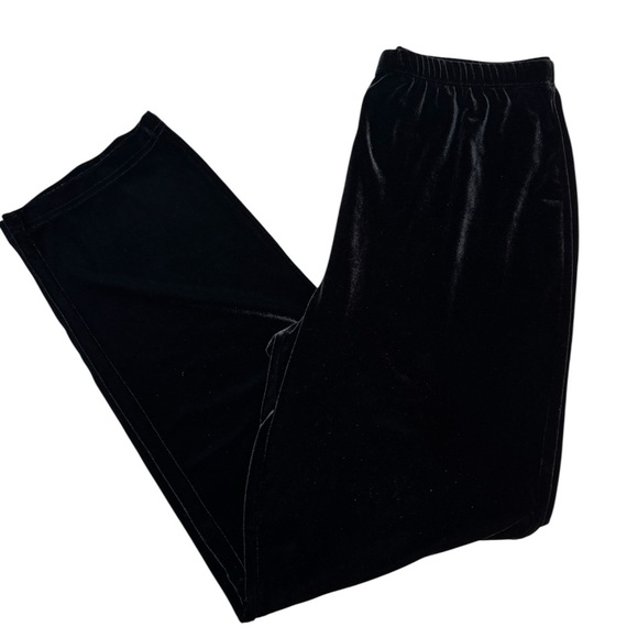 Chico’s Velvet Straight Black Pant Elastic Waist Chico’s Size 2 - Picture 6 of 8